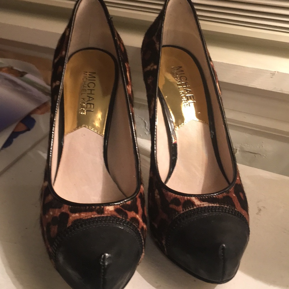 Michael Kor animal fur heels